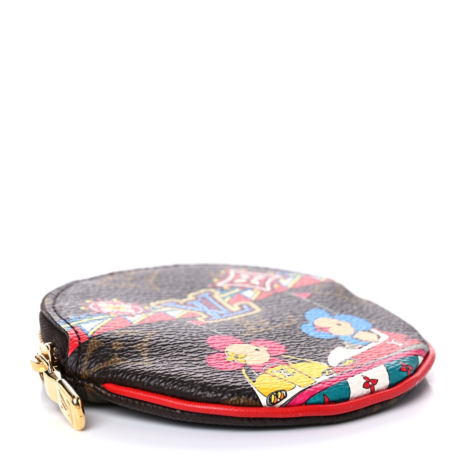 Louis Vuitton Monogram 2020 Christmas Animation Bumper Cars Round Coin Purse Coquelicot 4 of 8