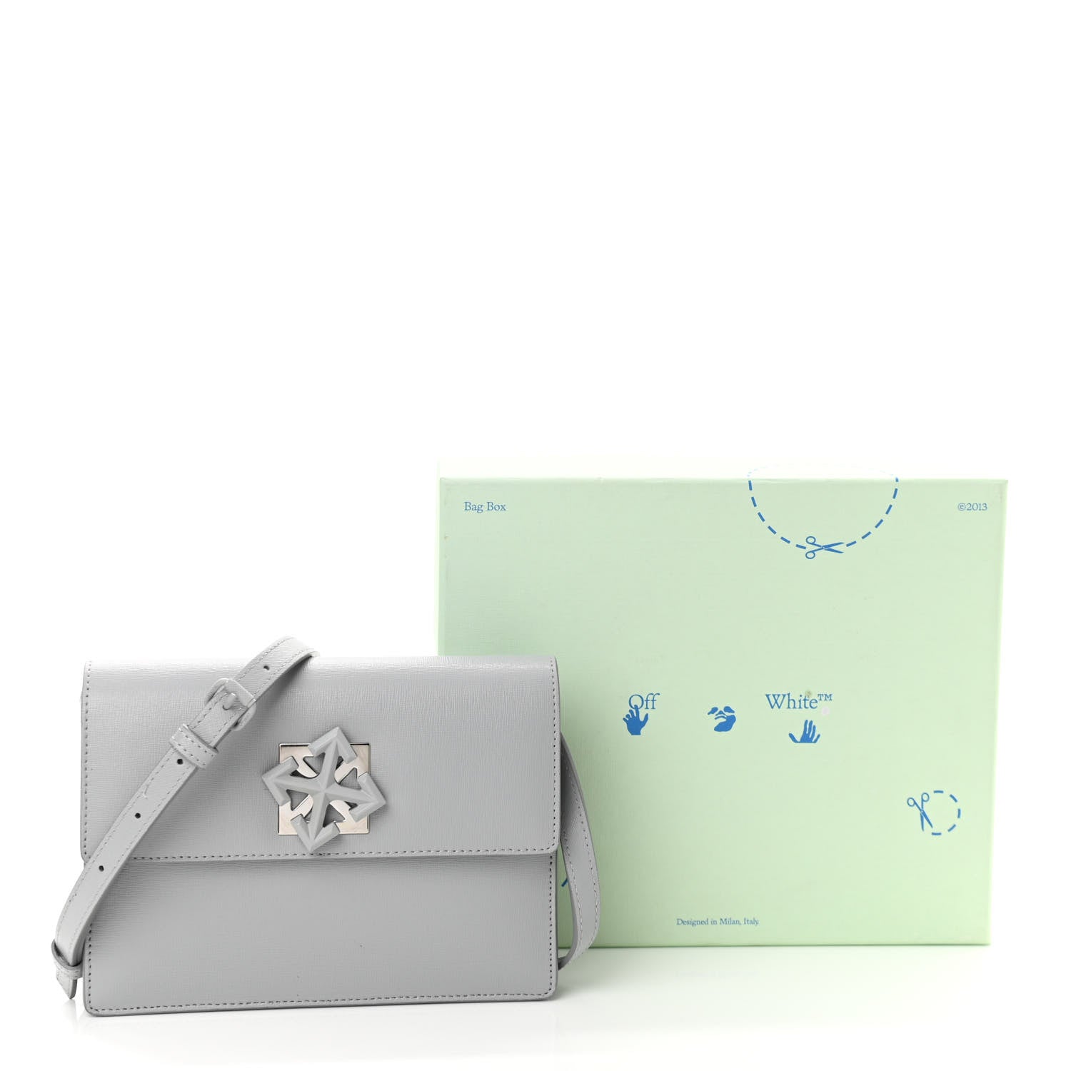 Off-White Saffiano Jitney 2.0 Crossbody Bag Grey 9 of 9