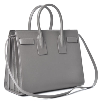 Saint Laurent Grained Calfskin Small Sac De Jour Fog 2 of 9
