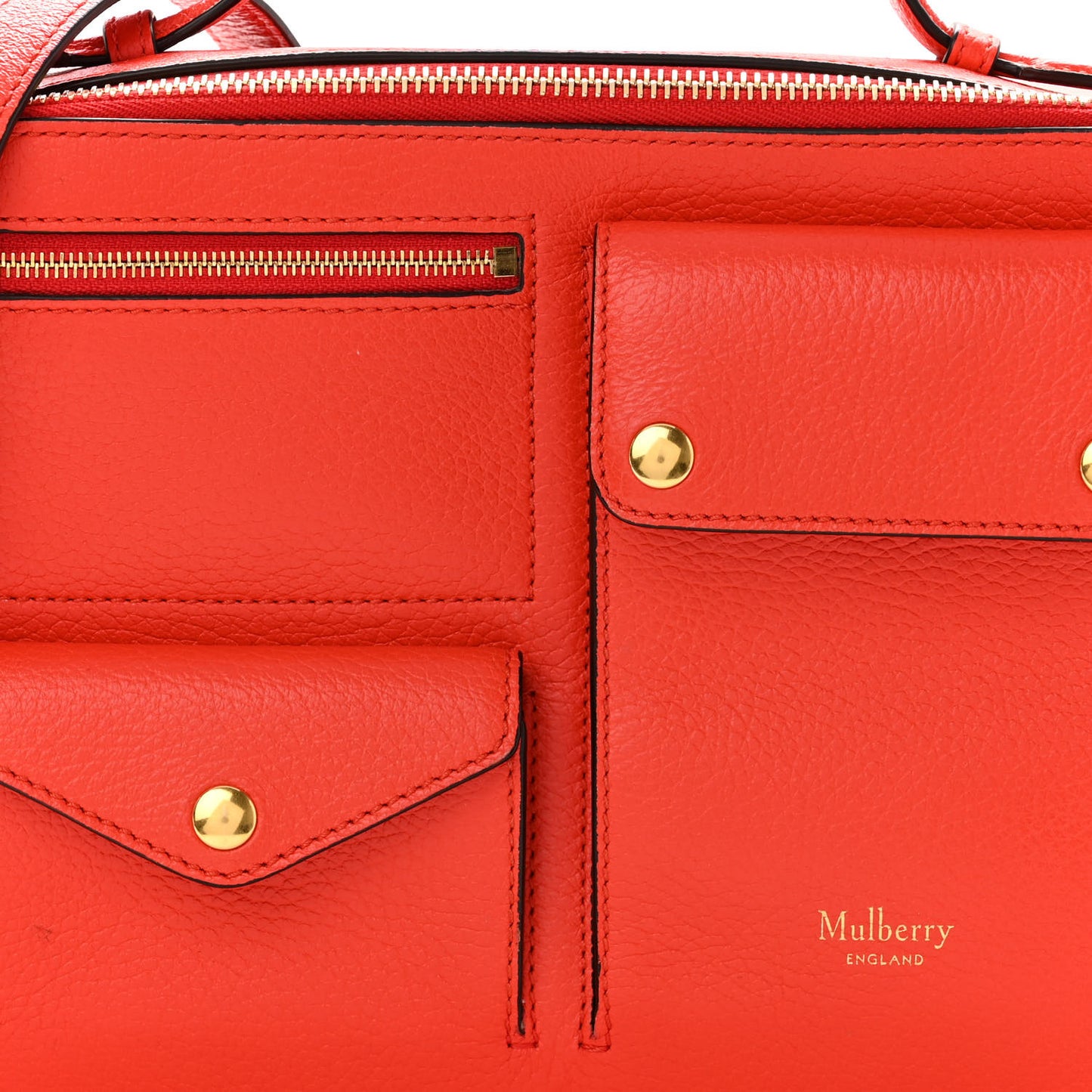 Calfskin Cherwell Square Shoulder Bag Coral