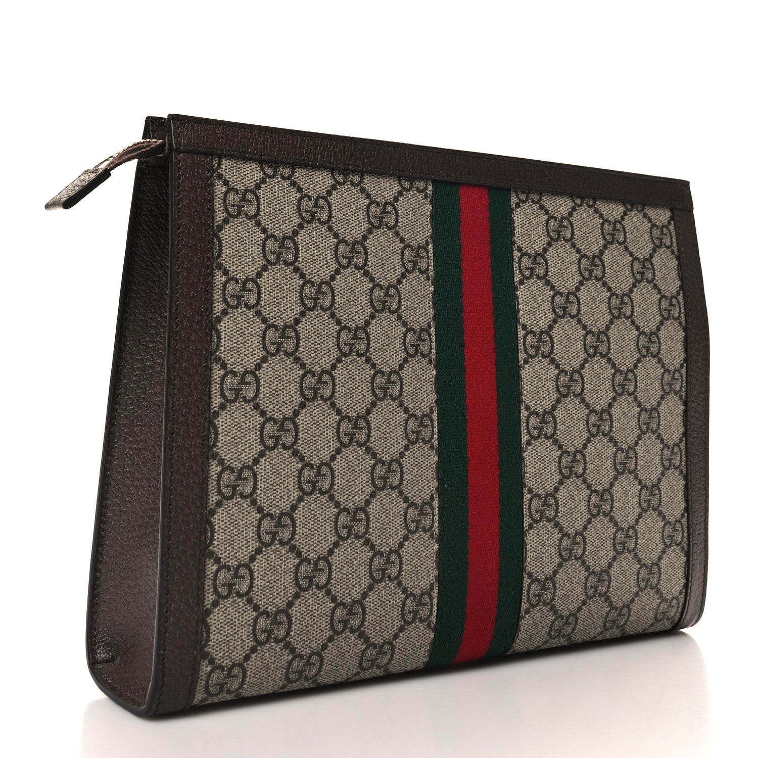 Gucci GG Supreme Monogram Web Ophidia Pouch Brown 3 of 11