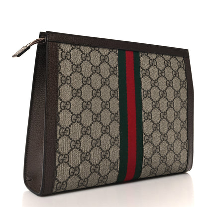 Gucci GG Supreme Monogram Web Ophidia Pouch Brown 3 of 11