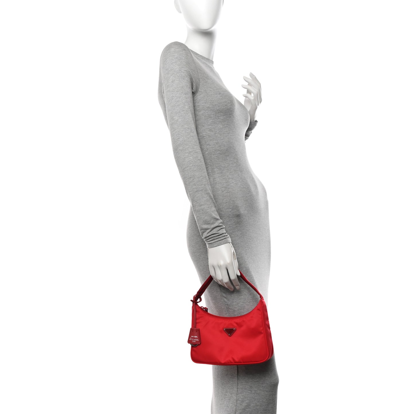 Tessuto Nylon Mini Re-Edition 2000 Bag Rosso