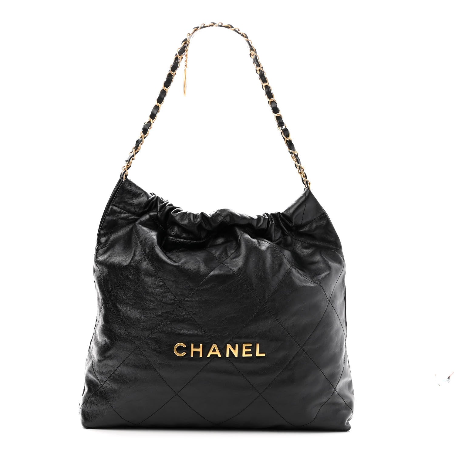 Chanel Shiny Calfskin Quilted Chanel 22 Black 2 of 10