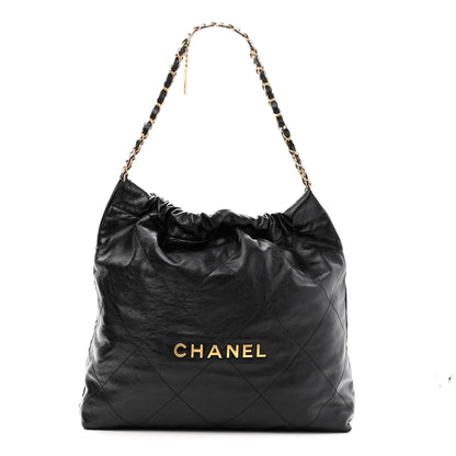 Chanel Shiny Calfskin Quilted Chanel 22 Black 2 of 10