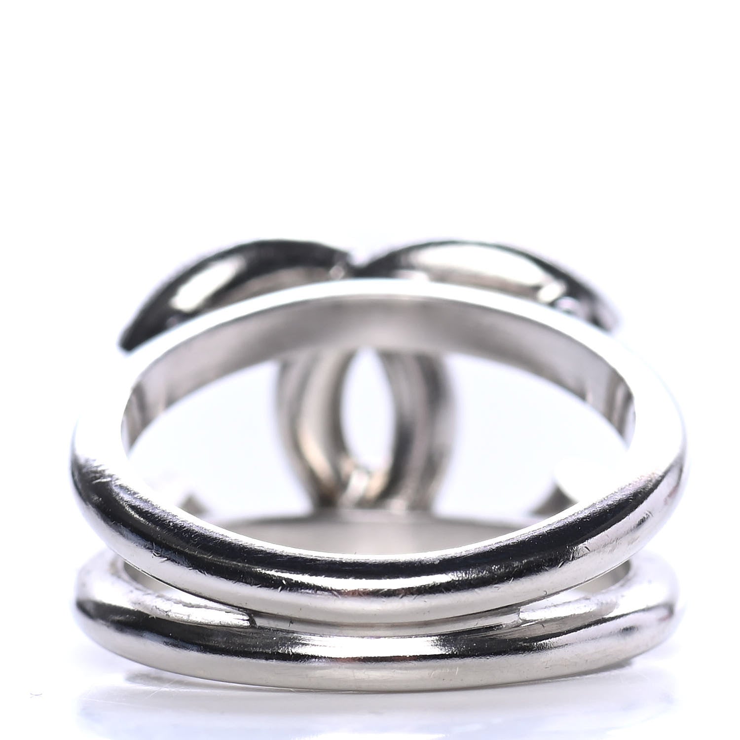 Chanel Crystal CC Ring 54 Silver 2 of 3