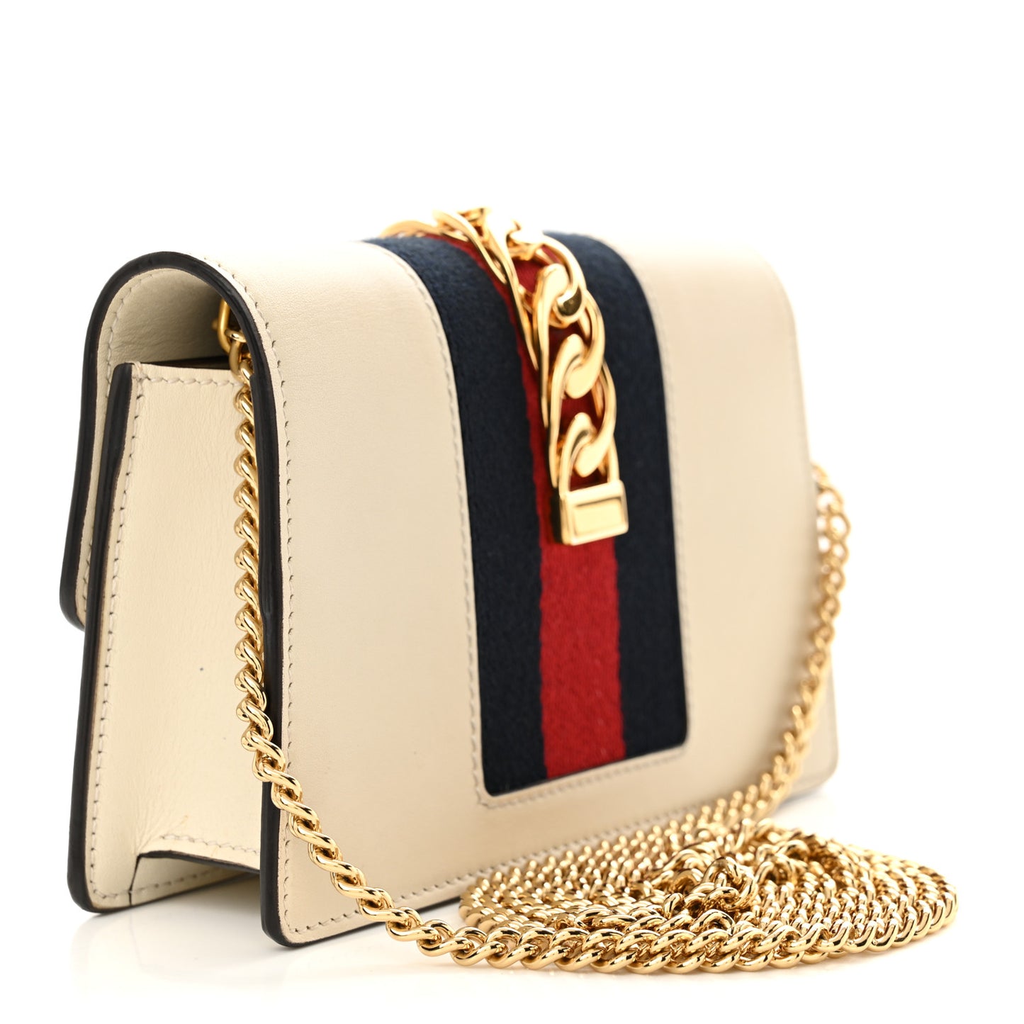 Calfskin Super Mini Sylvie Chain Shoulder Bag White