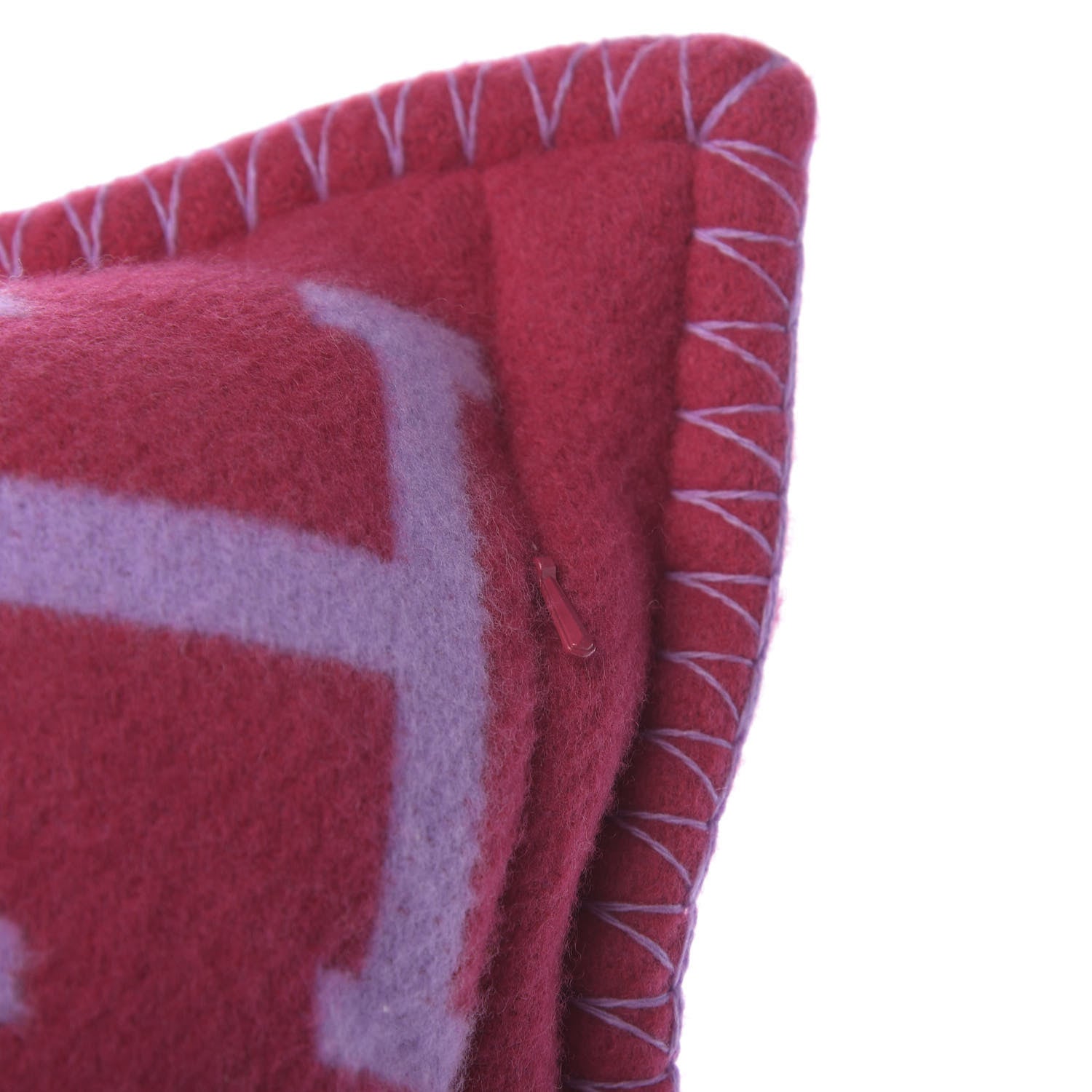 Hermes Wool Cashmere Avalon III Pillow PM Fuchsia Geranium 4 of 5