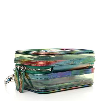 Chanel PVC Patent Calfskin Patent Lambskin Small CC Vanity Case Green 4 of 12