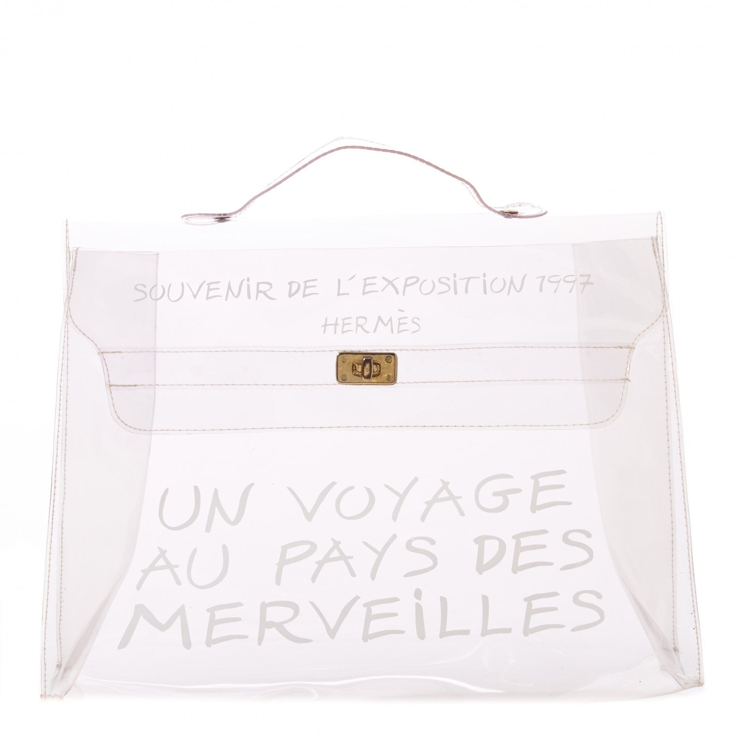 Hermes Vinyl Souvenir De L'Exposition Kelly Transparent 1 of 8