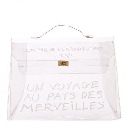 Hermes Vinyl Souvenir De L'Exposition Kelly Transparent 1 of 8