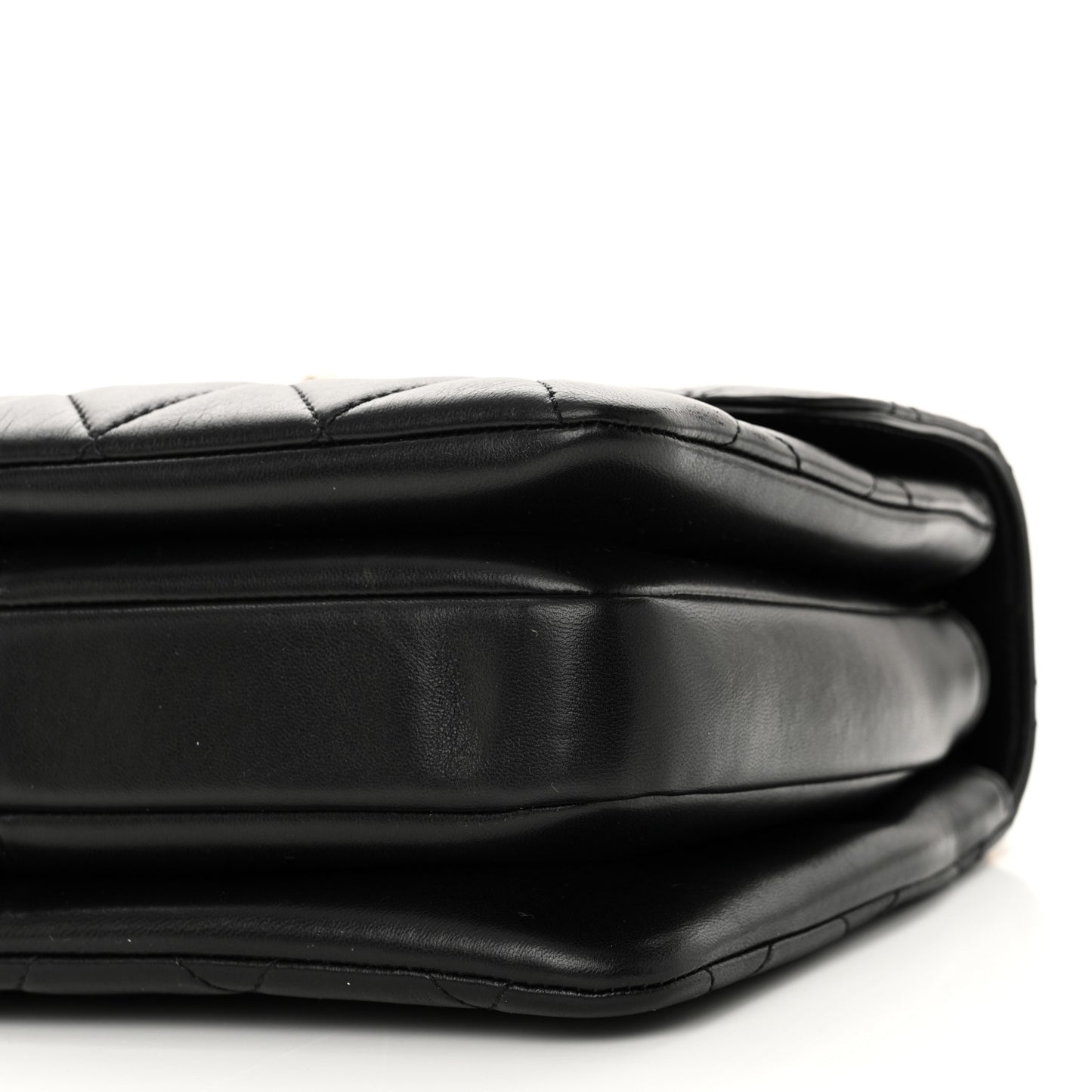 Lambskin Quilted Small Trendy CC Dual Handle Flap Bag Black