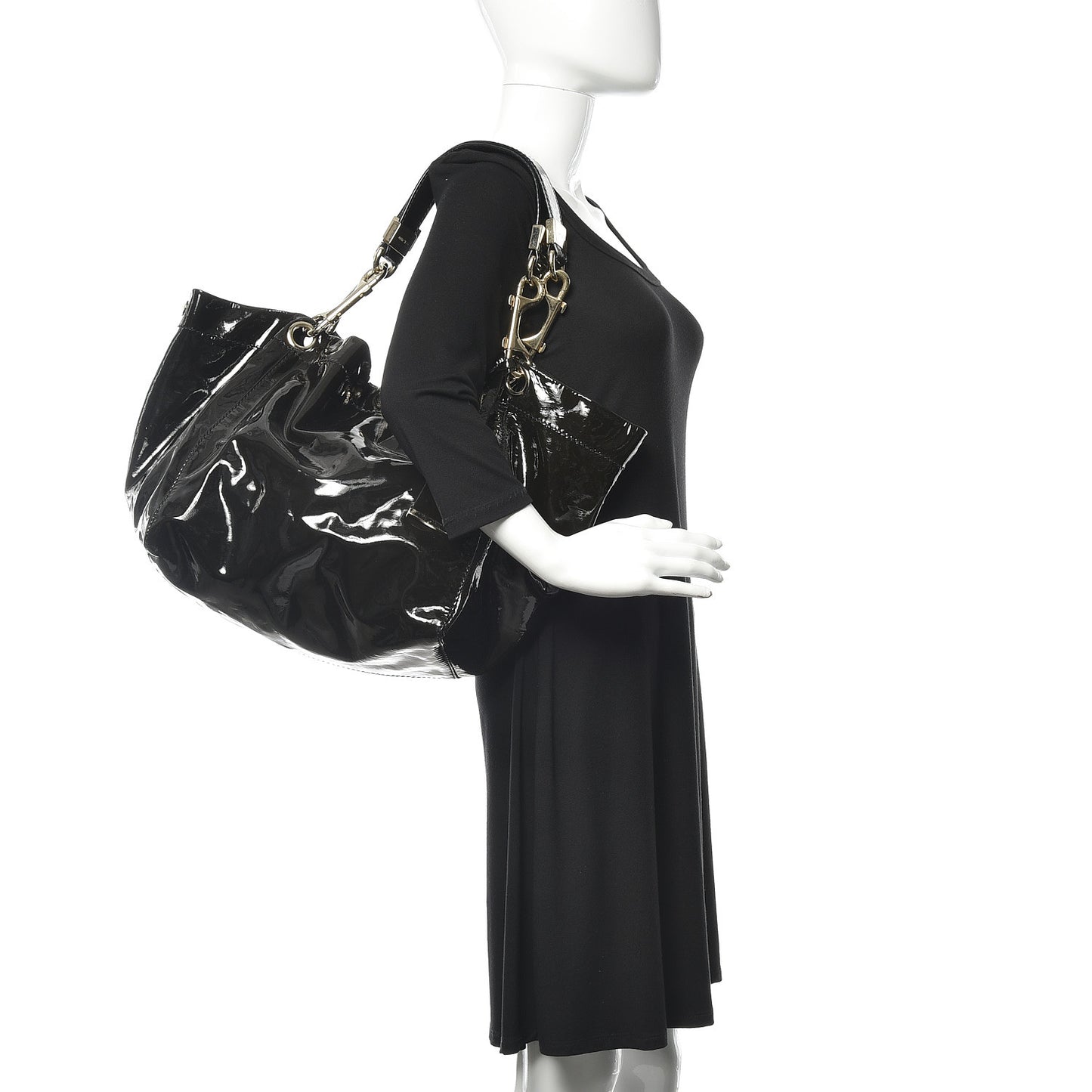 Patent Lola Oversized Tote Black