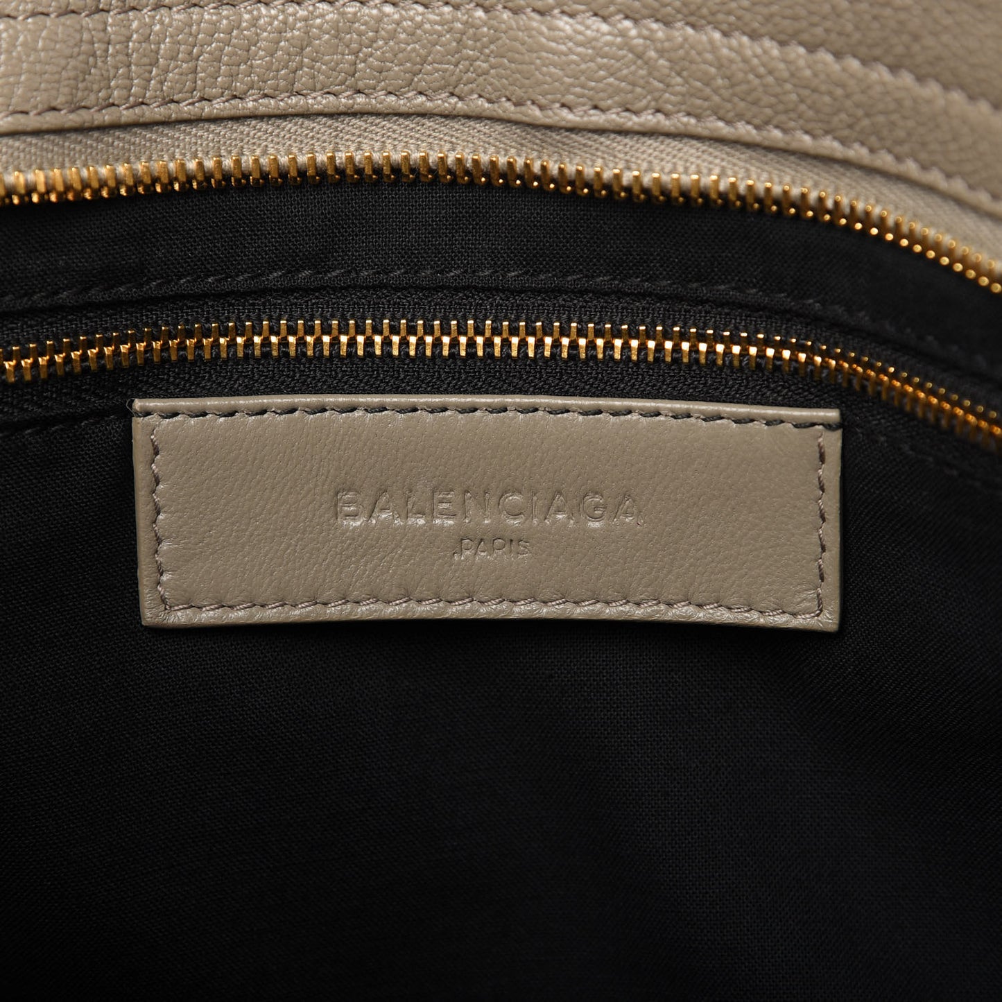 Chevre Gold Metallic Edge Hardware City Gris Taupe