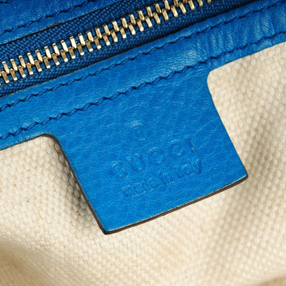 Gucci Pebbled Calfskin Large Soho Shoulder Bag Riviera Blue 7 of 8