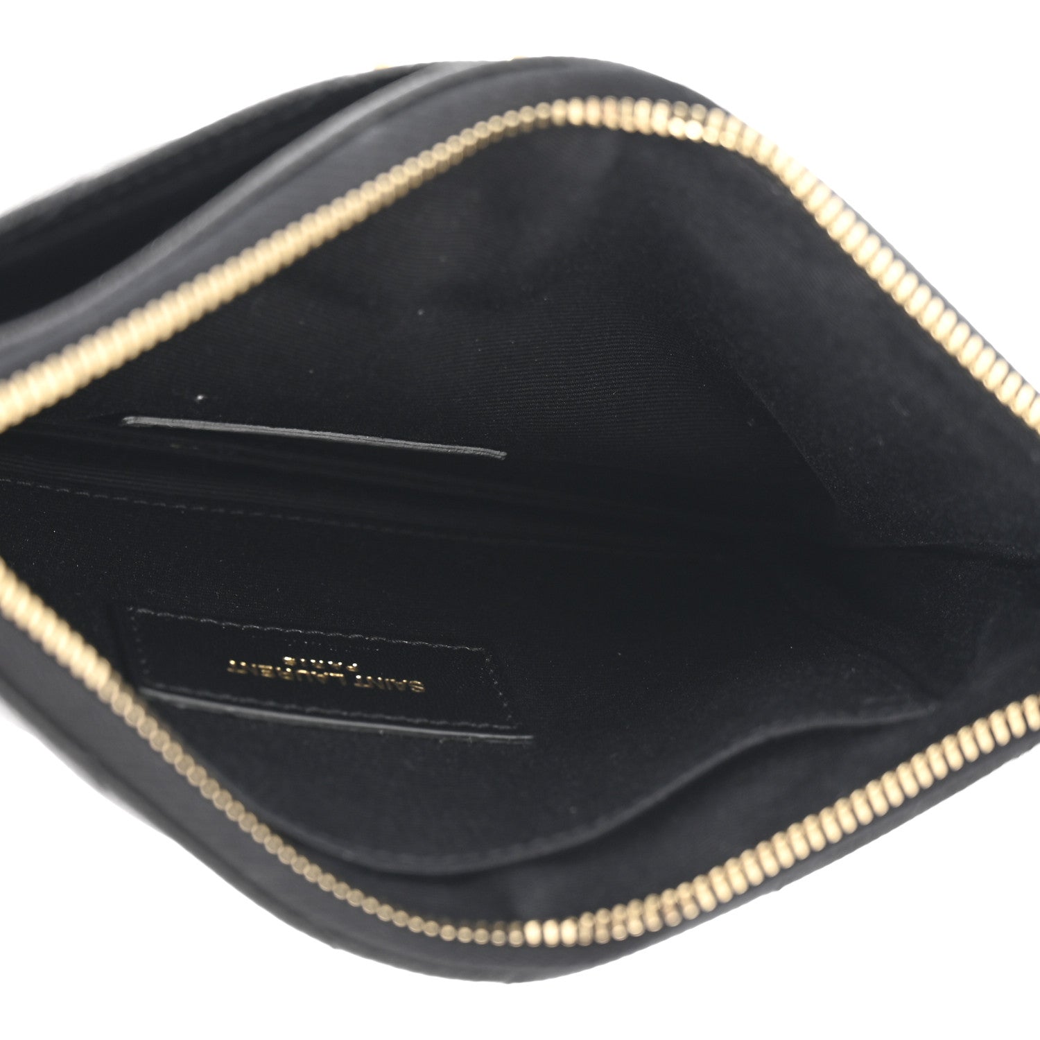 Saint Laurent Grain De Poudre Chevron Monogram Bill Pouch Black 5 of 11