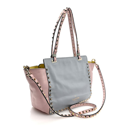Valentino Garavani Vitello Watercolor Small Rockstud Tote Rose Green Yellow Sky 3 of 9