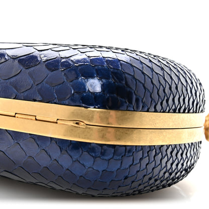 Alexander McQueen Snakeskin Knuckle Box Clutch Blue 9 of 9