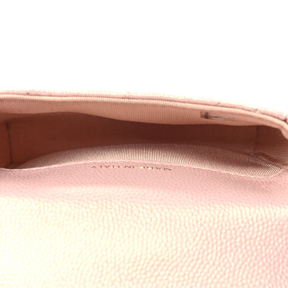 Chanel Iridescent Caviar Quilted Pearl On Top Coin Purse With Chain Light Pink 5 of 11
