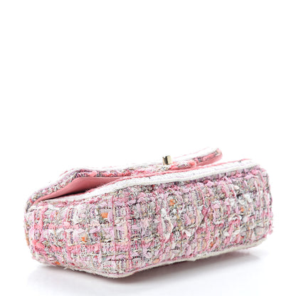 Chanel Tweed Braid Mini Flap White Pink 4 of 14
