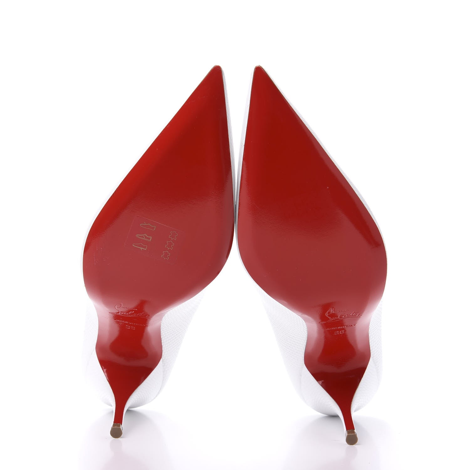 Christian Louboutin Calfskin Lizard Embossed Quart 80 Mules 38 White 5 of 8