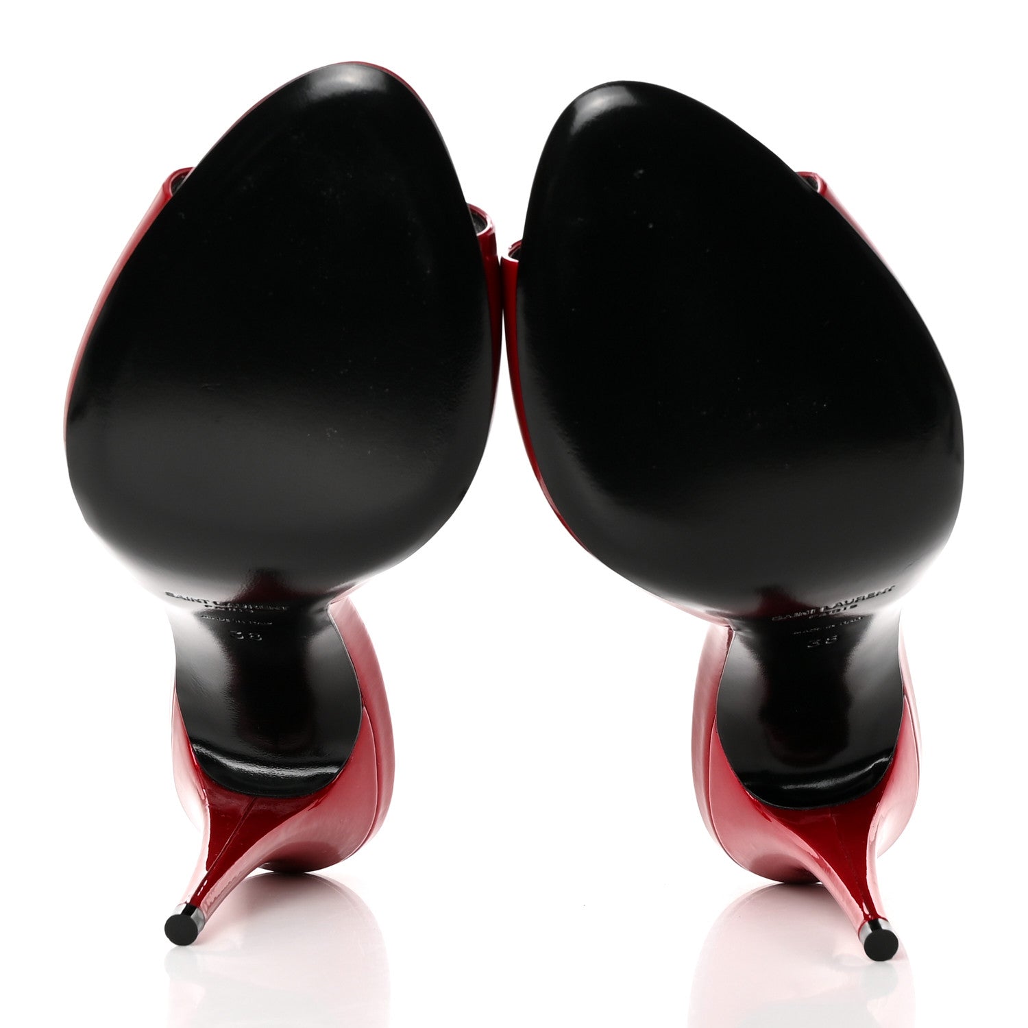 Saint Laurent Vernice Gloss La 16 95 Mule Sandals 38 Tibet Red 5 of 12