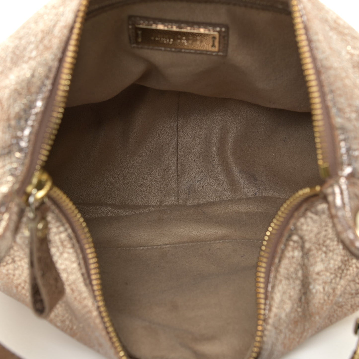 Suede Large Solar Hobo Metallic Gold