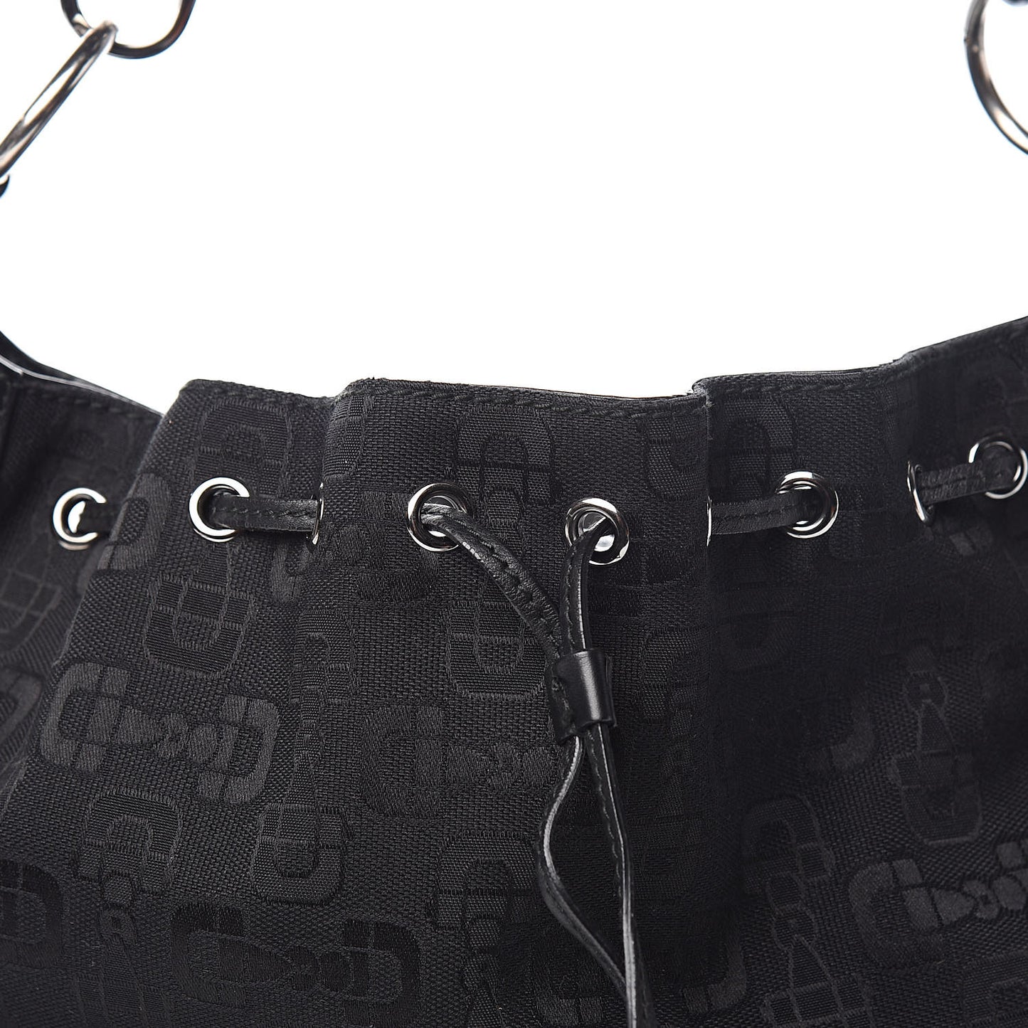 Horsebit Print Hobo Black