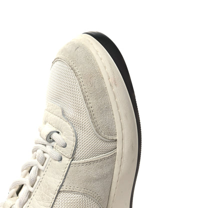 Chanel Suede Fabric Grained Calfskin Womens CC High Top Sneakers 37 White 10 of 10