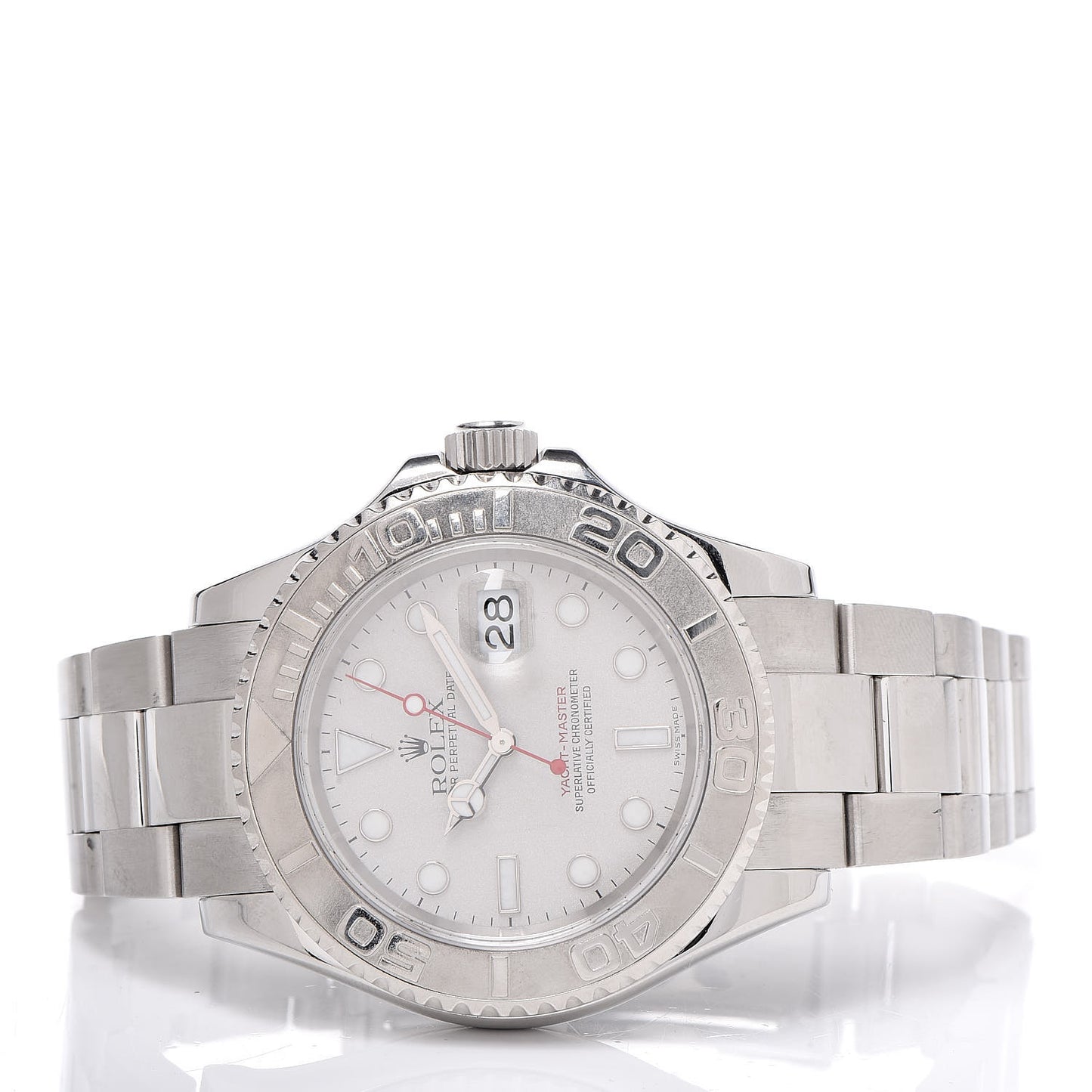Stainless Steel Platinum 40mm Oyster Perpetual Date Yacht-Master Watch Silver 16622