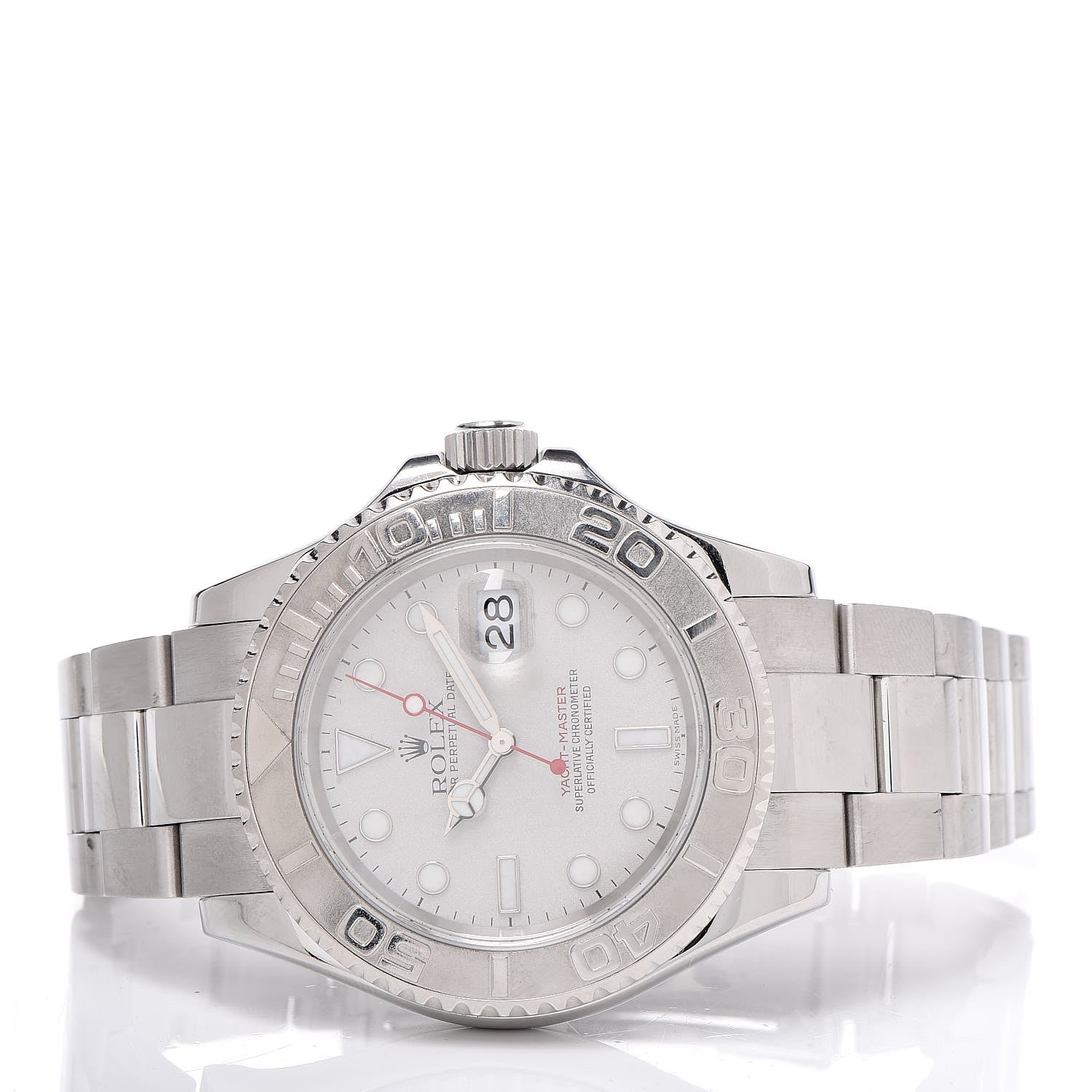 Rolex Stainless Steel Platinum 40mm Oyster Perpetual Date Yacht-Master Watch Silver 16622 3 of 7