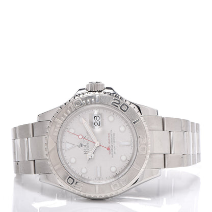 Rolex Stainless Steel Platinum 40mm Oyster Perpetual Date Yacht-Master Watch Silver 16622 3 of 7