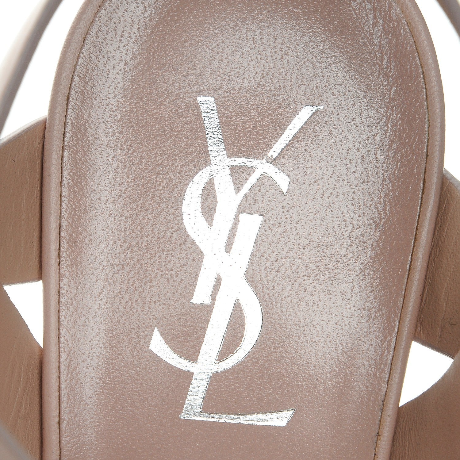 Saint Laurent Calfskin Tribute 105 Platform Sandals 39.5 Rose Antic 7 of 9