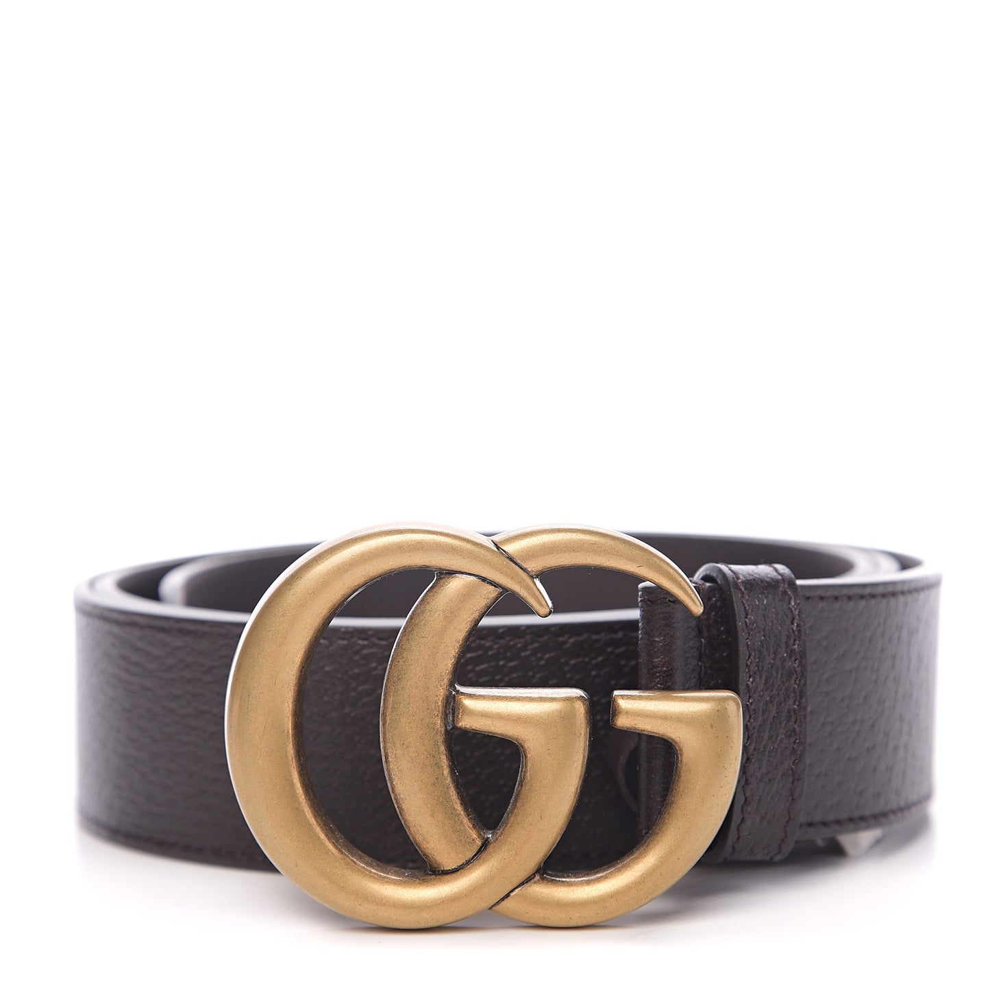 Textured Dollar Calfskin Double G 40mm Belt 105 42 Dark Cocoa
