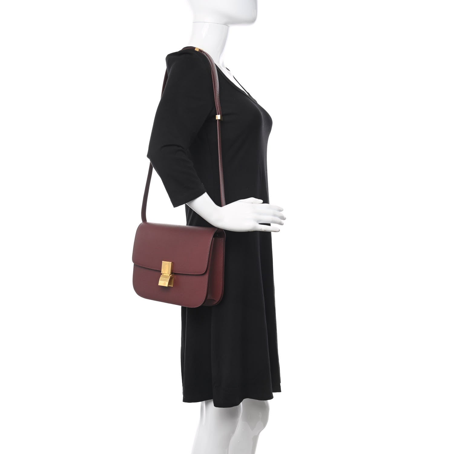 Celine Liege Calfskin Medium Classic Box Flap Bag Burgundy 2 of 11