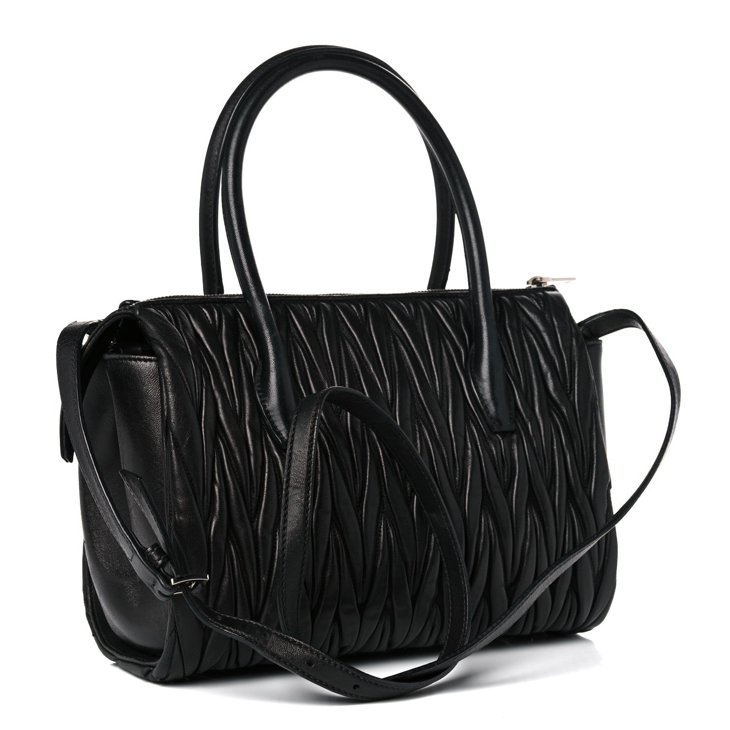 Miu Miu Nappa Matelasse Tote Black 3 of 23