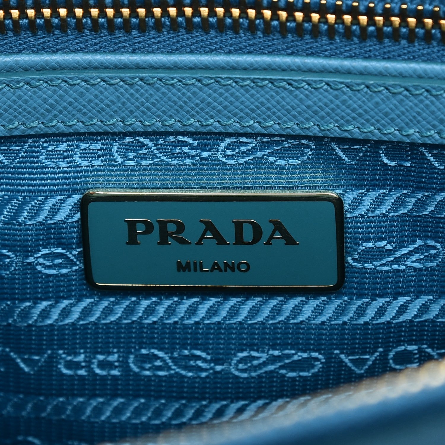 Prada Saffiano Mini Galleria Double Zip Tote Turchese 7 of 11