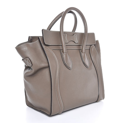 Celine Drummed Calfskin Mini Luggage Souris 3 of 12