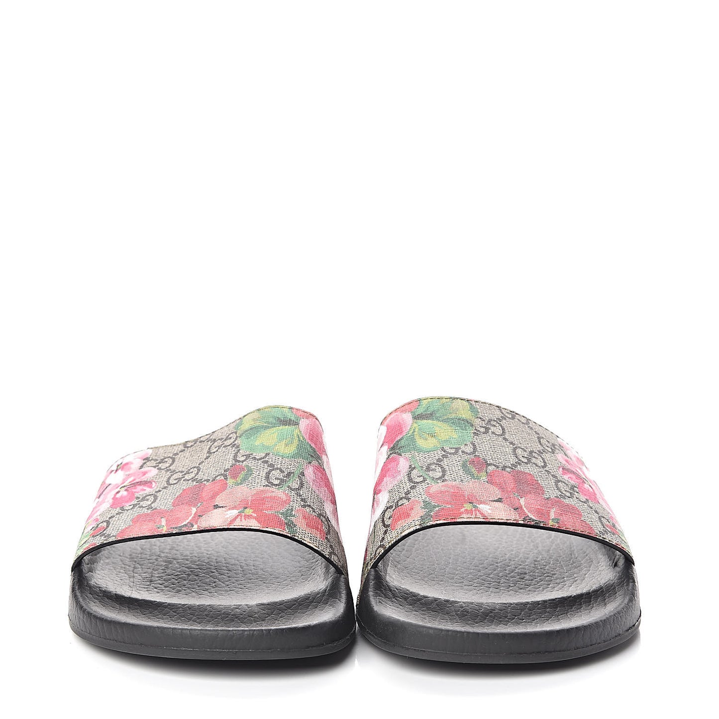 GG Supreme Monogram Blooms Slide Sandals 41 Beige Multicolor