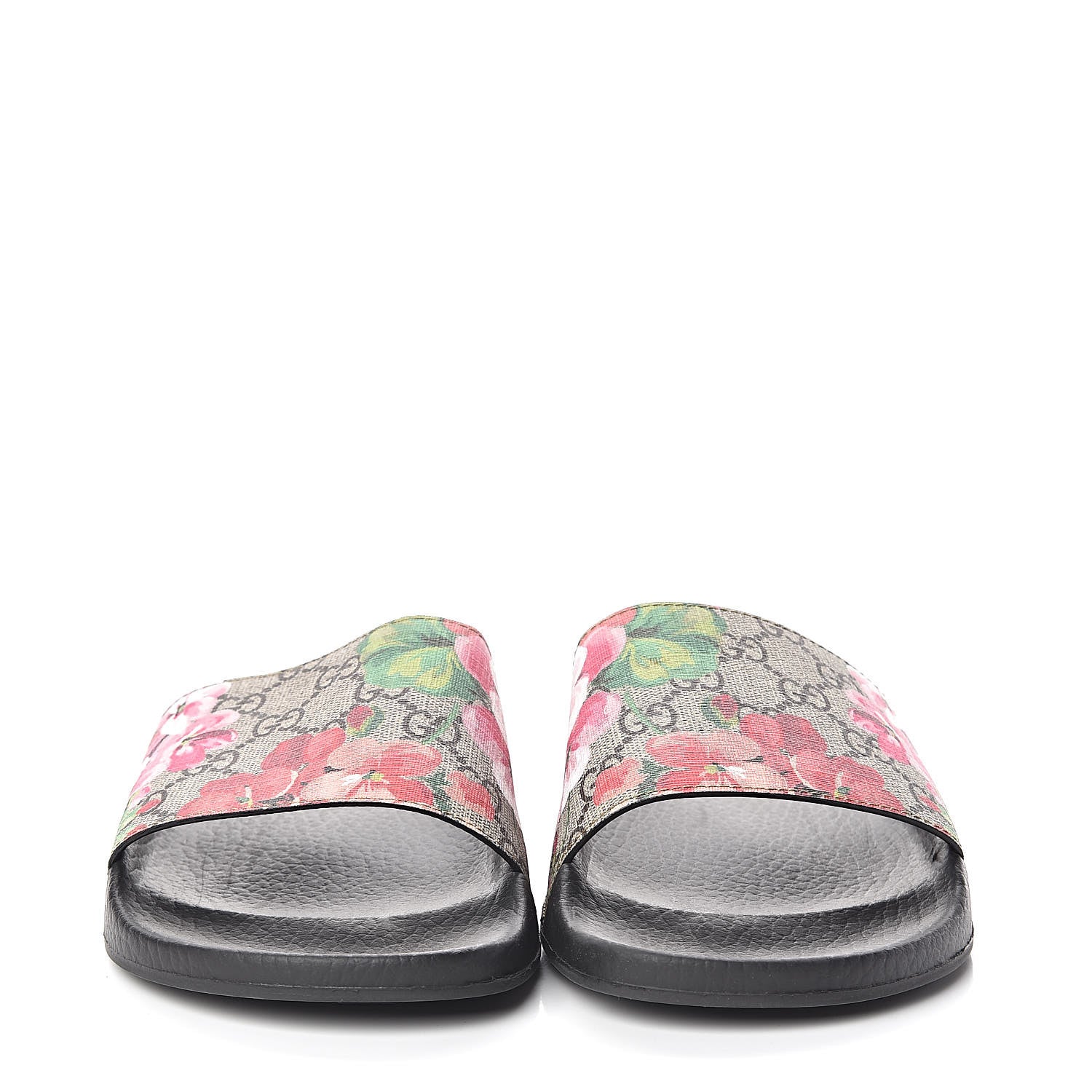 Gucci GG Supreme Monogram Blooms Slide Sandals 41 Beige Multicolor 2 of 8