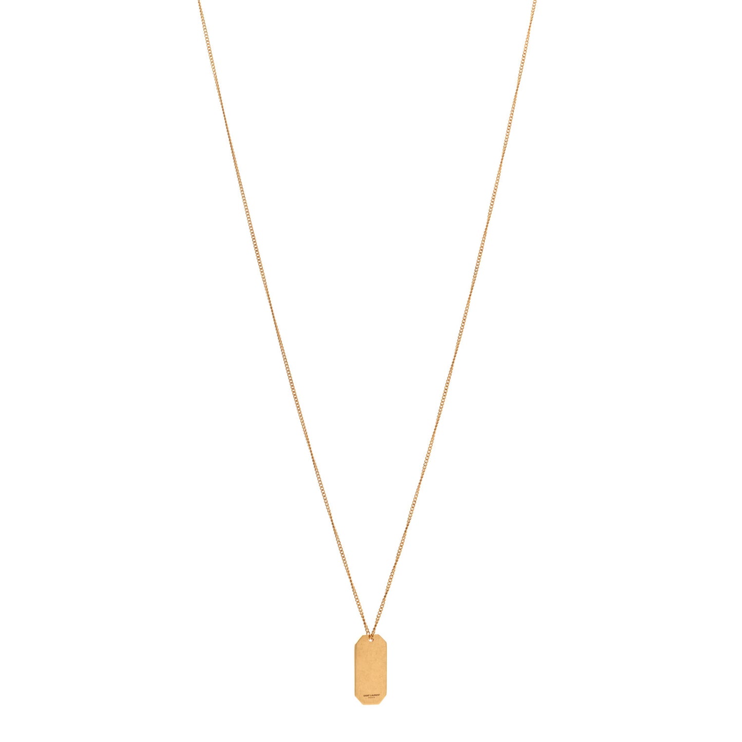 Metal Military Tag Necklace Gold