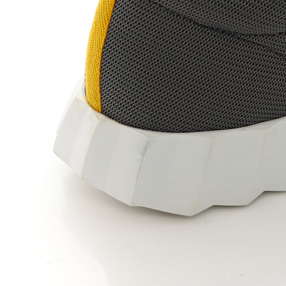 Hermes Technical Canvas Suede Goatskin Bouncing Sneakers 43 Gris Fume Jaune 8 of 13