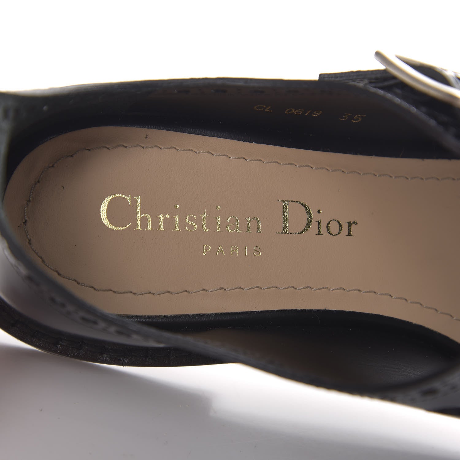 Christian Dior Brushed Calfskin Perforated Teddy-D Flat Sandals 35 Black 6 of 12