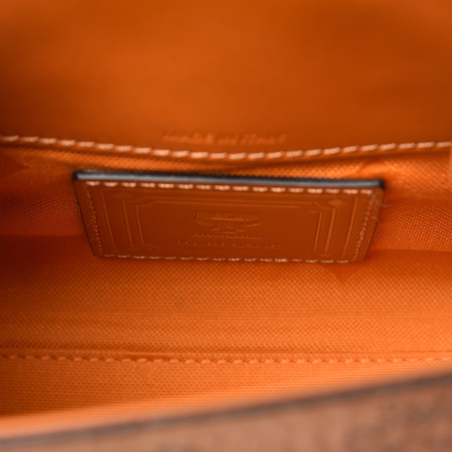 MCM Visetos X-Mini Heritage Top Handle Satchel Cognac 7 of 10