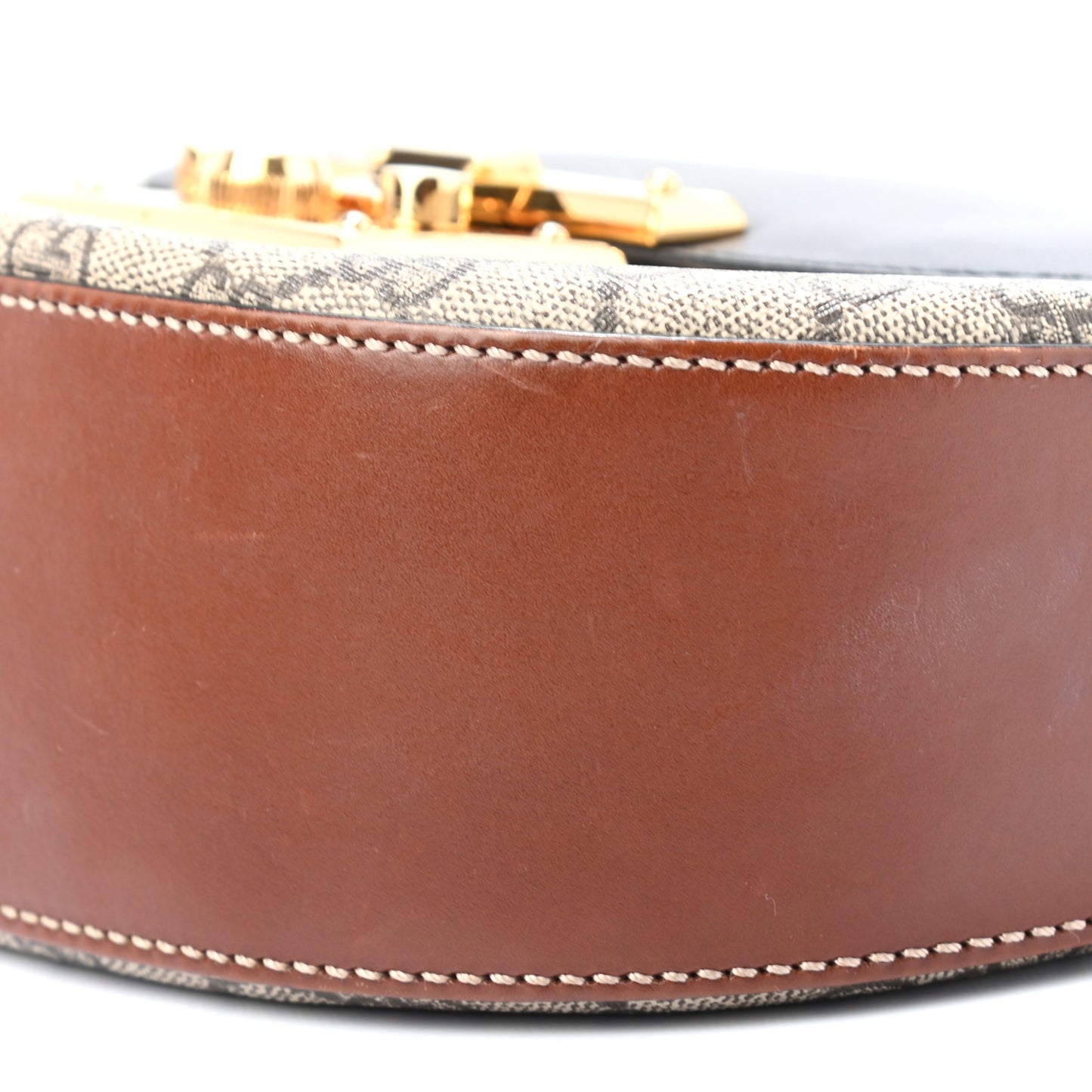 GG Supreme Monogram Web Medium Padlock Messenger Shoulder Bag Black