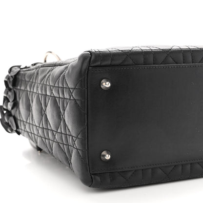 Christian Dior Lambskin Cannage Medium Lady Dior Black 9 of 10