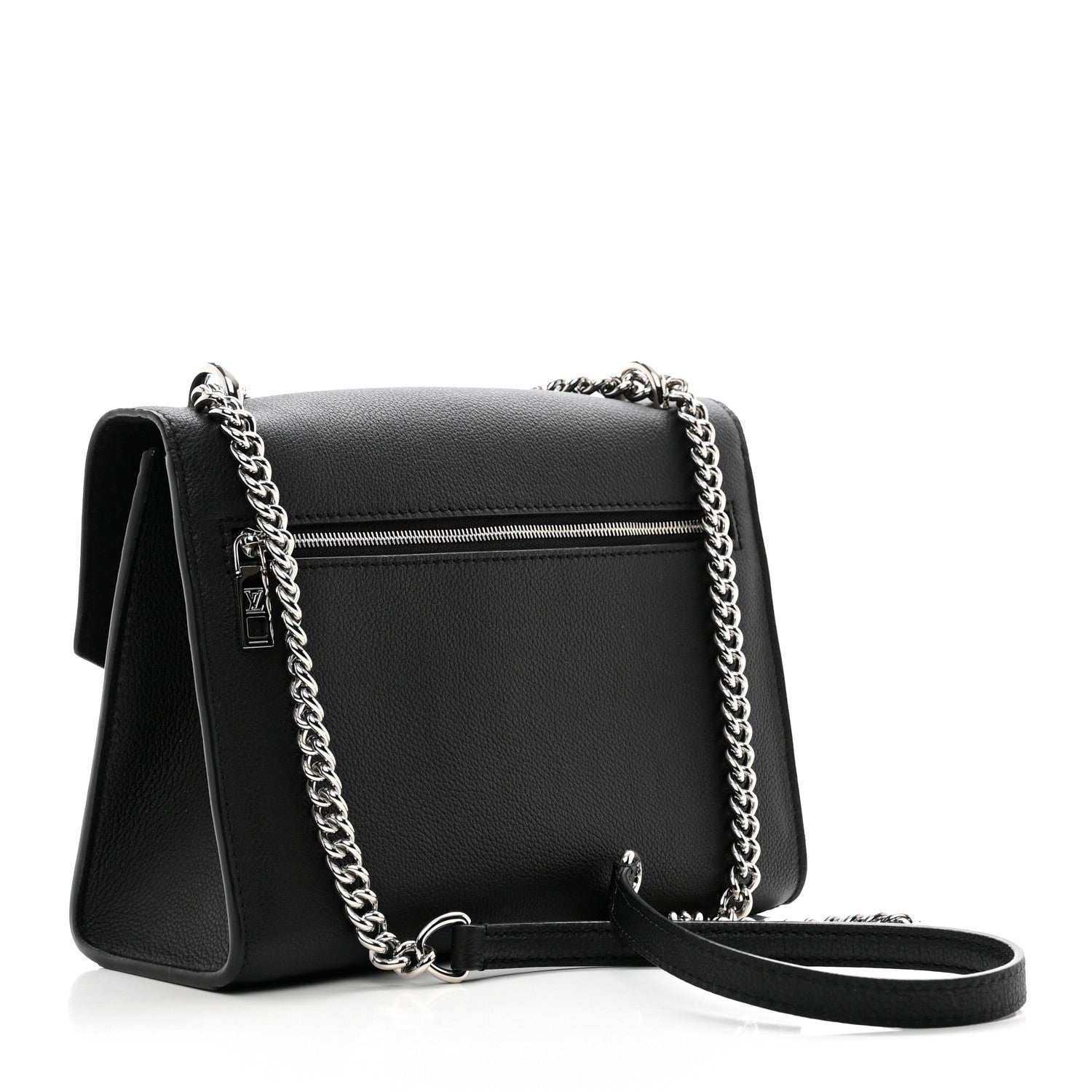 Louis Vuitton Soft Calfskin Mylockme Chain Bag BB Black 3 of 11