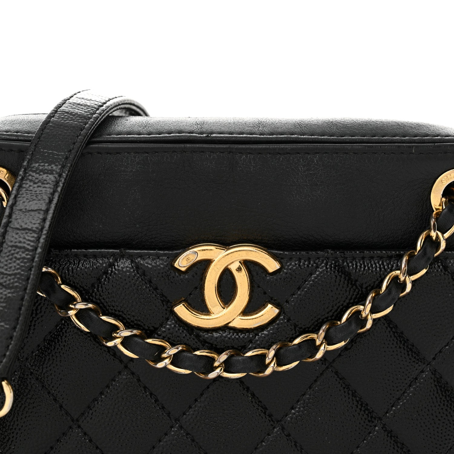 Chanel Shiny Caviar Quilted Small In & Out Camera Case Black 10 of 12