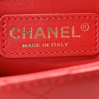 Chanel Lambskin Quilted Easy Carry Flap Red 5 of 10