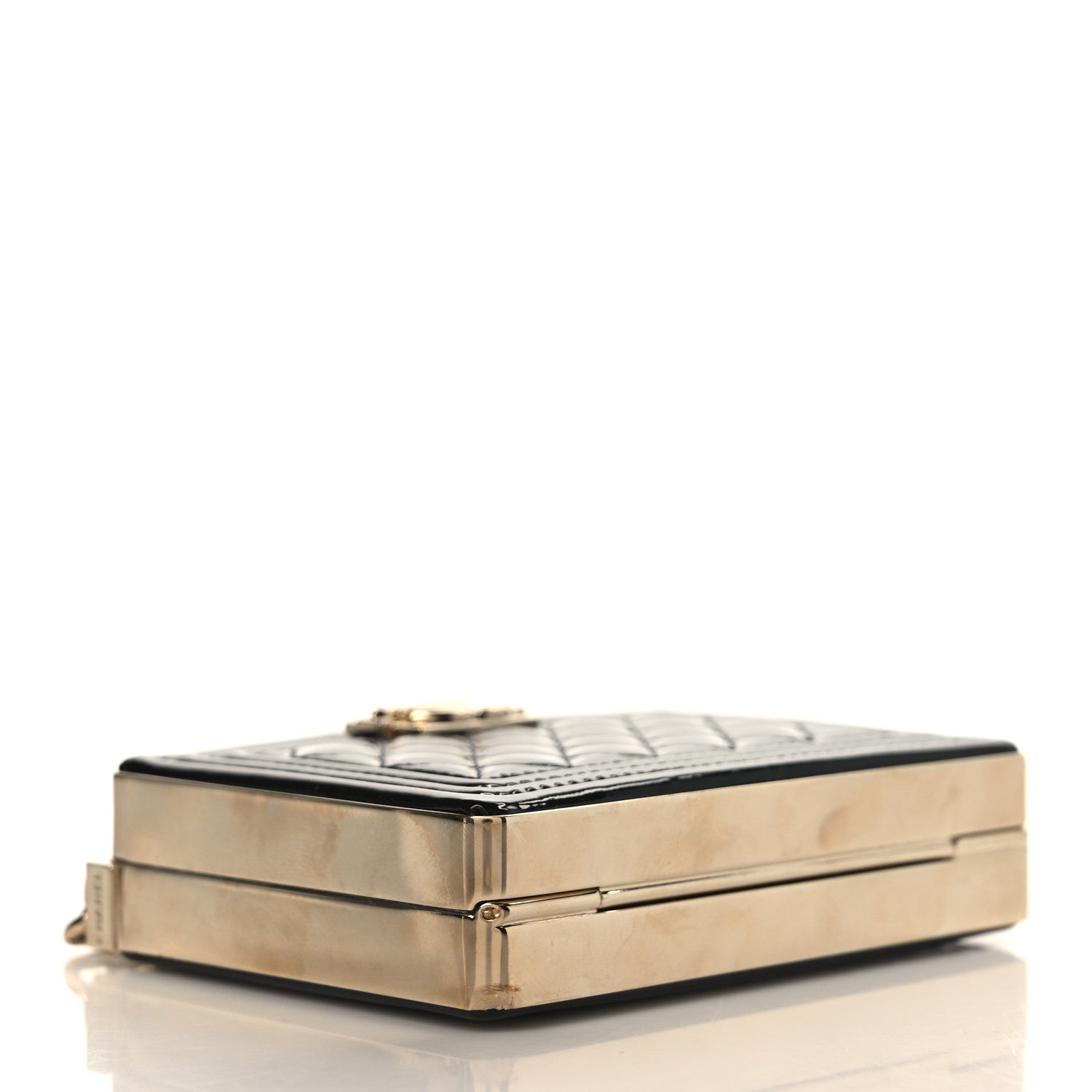 Chanel Patent Calfskin Boy Minaudiere Black 3 of 9